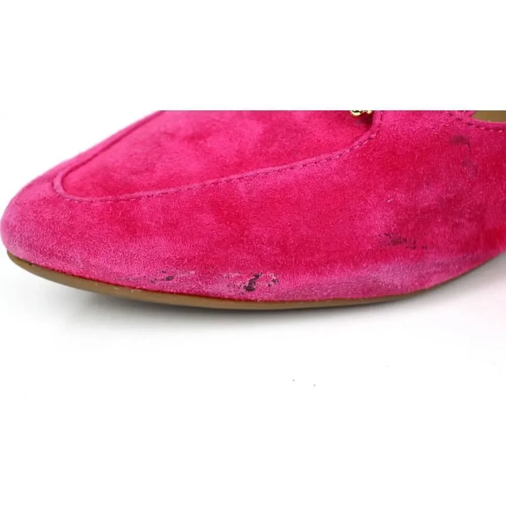 Talbots FUCHSIA GENUINE LEATHER SUEDE LOAFER FLATS POINTED TOE SHOES Sz 8.5